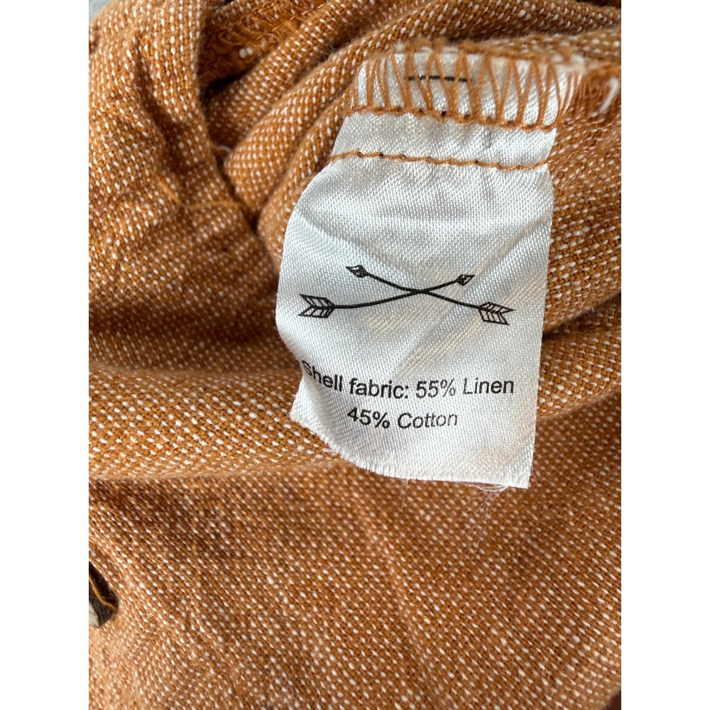 Rylee + Cru Kids Rust Linen Cotton Blend Button Front Romper‎ 6-12M - Picture 4 of 6